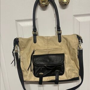 Steve Madden Black and Tan Shoulder Bag